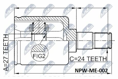 NPW-ME-002 NTY  Шарнир равных угловых скоростей