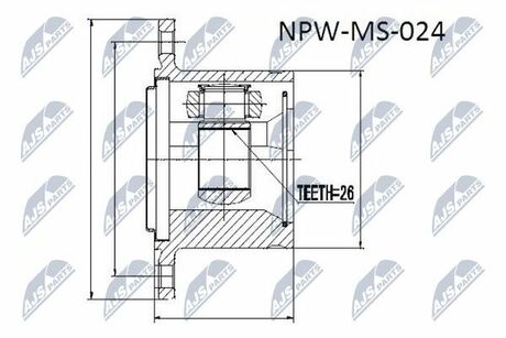 NPW-MS-024 NTY  Шарнир равных угловых скоростей
