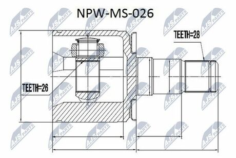 NPW-MS-026 NTY  Шарнир равных угловых скоростей