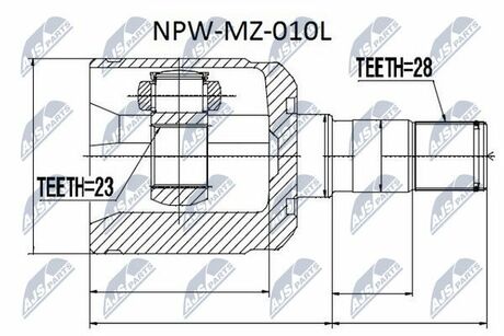 NPW-MZ-010L NTY  Шарнир равных угловых скоростей