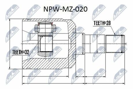 NPW-MZ-020 NTY  Шарнир равных угловых скоростей