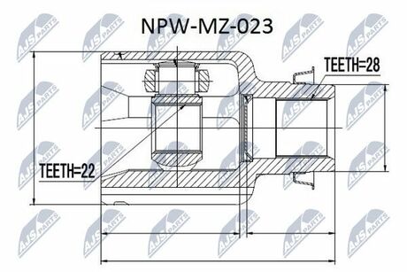 NPW-MZ-023 NTY  Шарнир равных угловых скоростей
