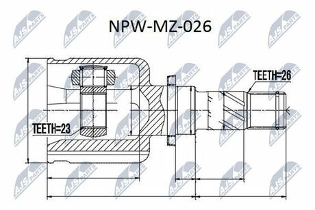 NPW-MZ-026 NTY  Шарнир равных угловых скоростей