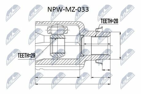 NPW-MZ-033 NTY  Шарнир равных угловых скоростей