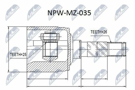 NPW-MZ-035 NTY  Шарнир равных угловых скоростей