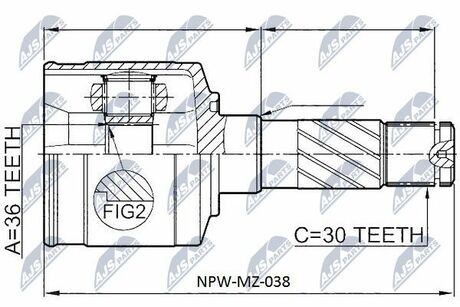 NPW-MZ-038 NTY  Шарнир равных угловых скоростей