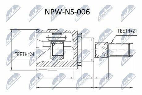 NPW-NS-006 NTY  Шарнир равных угловых скоростей