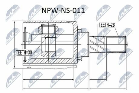 NPW-NS-011 NTY  Шарнир равных угловых скоростей