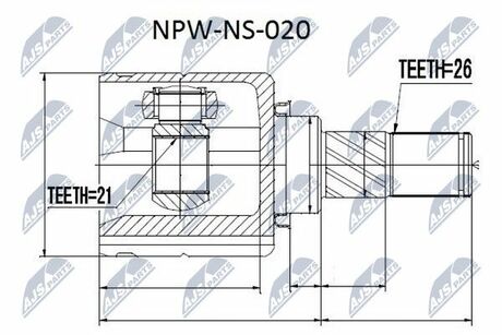 NPW-NS-020 NTY  Шарнир равных угловых скоростей