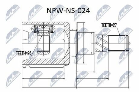 NPW-NS-024 NTY  Шарнир равных угловых скоростей