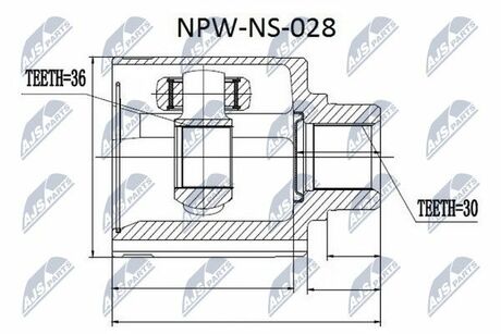 NPW-NS-028 NTY  Шарнир равных угловых скоростей