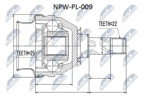 NPW-PL-009 NTY  Шарнир равных угловых скоростей