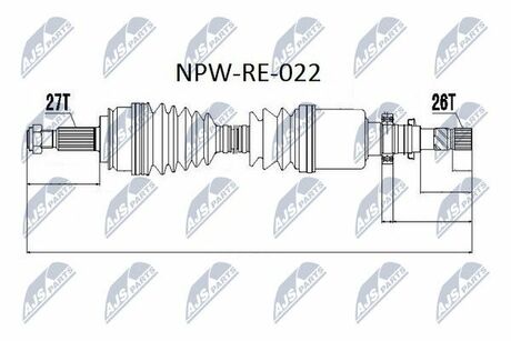 NPW-RE-022 NTY  Полуось