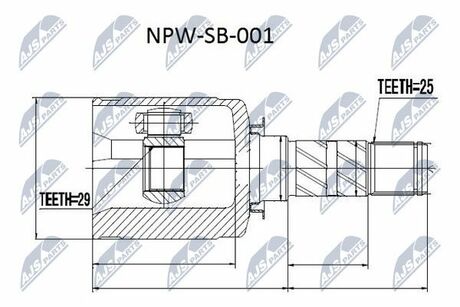 NPW-SB-001 NTY  Шарнир равных угловых скоростей