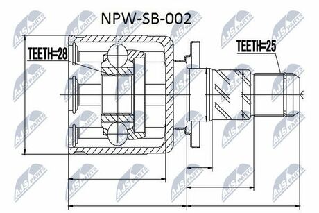 NPW-SB-002 NTY  Шарнир равных угловых скоростей