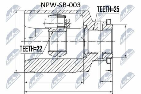 NPW-SB-003 NTY  ШАРНИР РАВНЫХ УГЛОВЫХ СКОРОСТЕЙ