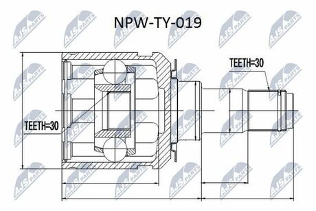 NPW-TY-019 NTY  Шарнир равных угловых скоростей