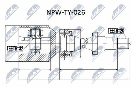 NPW-TY-026 NTY  Шарнир равных угловых скоростей