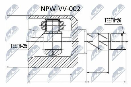 NPW-VV-002 NTY  Шарнир равных угловых скоростей