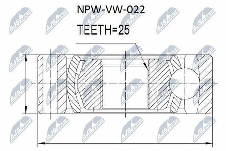 NPW-VW-022 NTY  Шарнир равных угловых скоростей