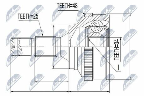 NPZ-PE-018 NTY  Шарнир равных угловых скоростей