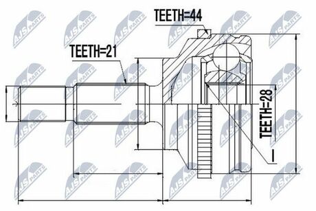 NPZ-RE-043 NTY  Шарнир равных угловых скоростей