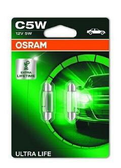 6418ULT-02B OSRAM Лампа допоміжн. освітлення C5W 12V 5W SV8.5-8.5 Ultra Life blister (вир-во OSRAM)
