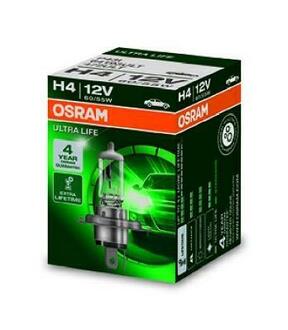 64193ULT OSRAM Лампа Osram Ultra Life H4 12v 60/55 P43T (потроєний строк служби) (упаковка картон)