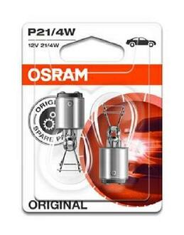 7225-02B OSRAM Лампа допоміжн. освітлення Р21/4w 12v 21/4w Ваz15d (2 шт) blister (вир-во OSRAM)