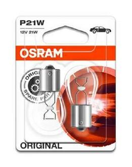 7506-02B OSRAM Лампа допоміжн. освітлення Р21w 12v 21w Ва15s (2 шт) blister (вир-во OSRAM)