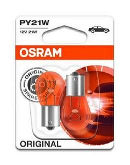 7507-02B OSRAM Лампа допоміжн. освітлення Рy21w 12v 21w Ваu15s (2 шт) blister (вир-во OSRAM)