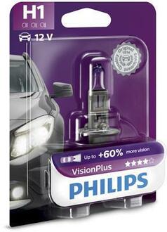 12258VPB1 PHILIPS Лампа розжарювання H1 12V 55W P14,5s VisionPlus (вир-во Philips)