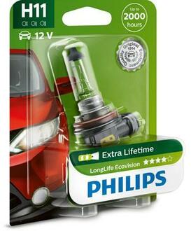 12362LLECOB1 PHILIPS Лампа накалу H11 12V 55W  PGJ19-2 LongerLife Ecovision 1шт blister (вир-во Philips)