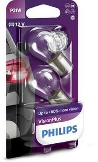 12498VPB2 PHILIPS Лампа розжарювання P21wvisionplus12v 21w Ba15s(вир-во Philips)