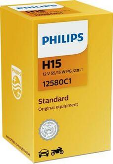 12580C1 PHILIPS Лампа розжарювання H15 55/15W 12V PGJ23T-1 (вир-во Philips)