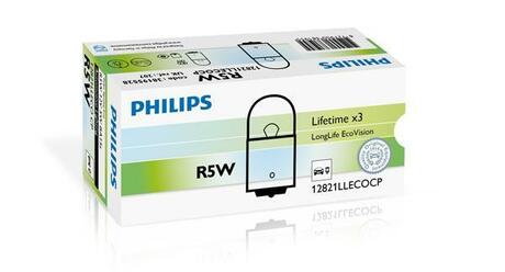 12821LLECOCP PHILIPS Лампа накалу R5W12V 5W BA15s (вир-во Philips)