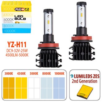 YZ-H11 Pulso Лампы YZ/H11/LED-chips ZES-Philips/9-32v2*25w/4500Lm/3000-4300-5000-6500-10000K ()