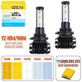 YZ-HB4 9006 Pulso Лампы YZ/HB4 9006/LED-chips ZES-Philips/9-32v2*25w/4500Lm/3000-4300-5000-6500-10000K ()
