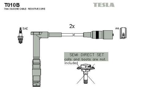 T010B TESLA Комплект кабелiв запалювання