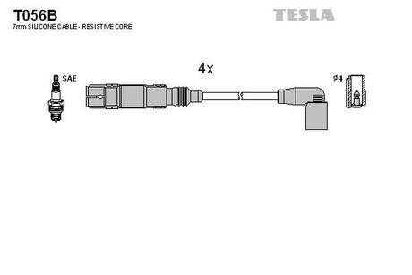 T056B TESLA Провода высоковольтные, комплект Skoda Roomster 1.2 (10-15),Skoda Roomster praktik 1.2 (10-15) ()