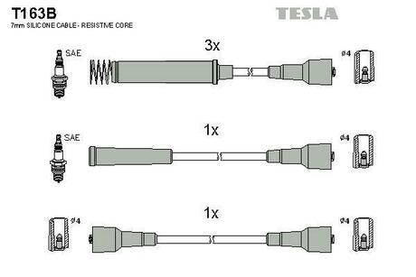 T163B TESLA Комплект кабелiв запалювання
