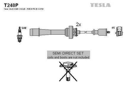 T248P TESLA Комплект кабелiв запалювання