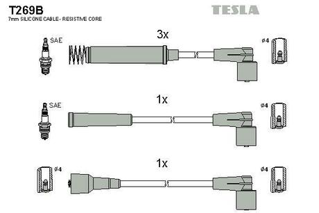 T269B TESLA Комплект кабелiв запалювання