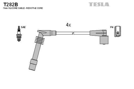 T282B TESLA Комплект кабелiв запалювання
