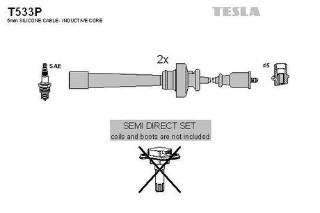 T533P TESLA Комплект кабелiв запалювання