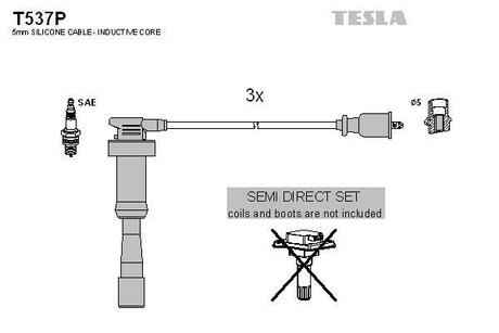 T537P TESLA Комплект кабелiв запалювання