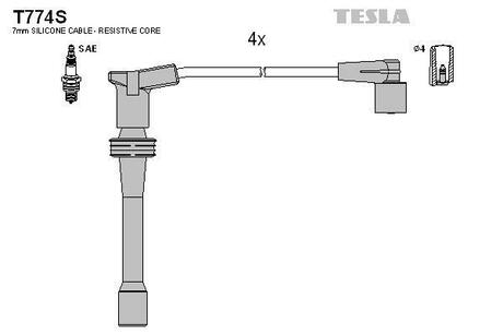 T774S TESLA Комплект кабелiв запалювання