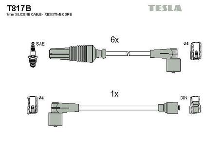 T817B TESLA Комплект кабелiв запалювання