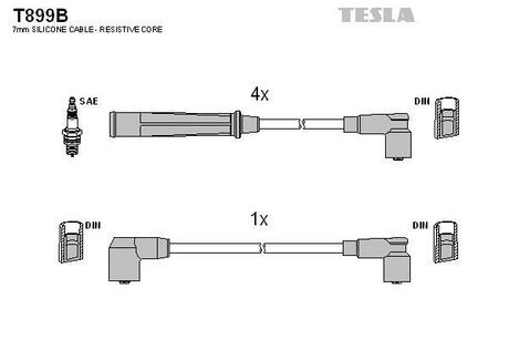 T899B TESLA Комплект кабелiв запалювання