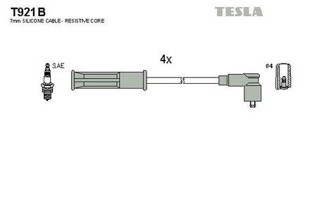 T921B TESLA Комплект кабелiв запалювання